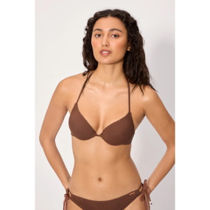 Top bikini push-up Marrone