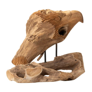 Figura Decorativa Madera Teca Aguila 40x25x30 Cm