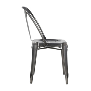 Chaise industrielle vintage en métal empilable – STEAL