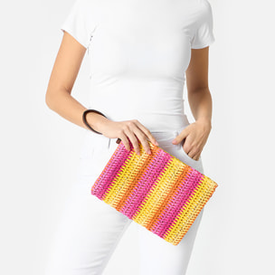 Pochette donna mare gialla in raffia