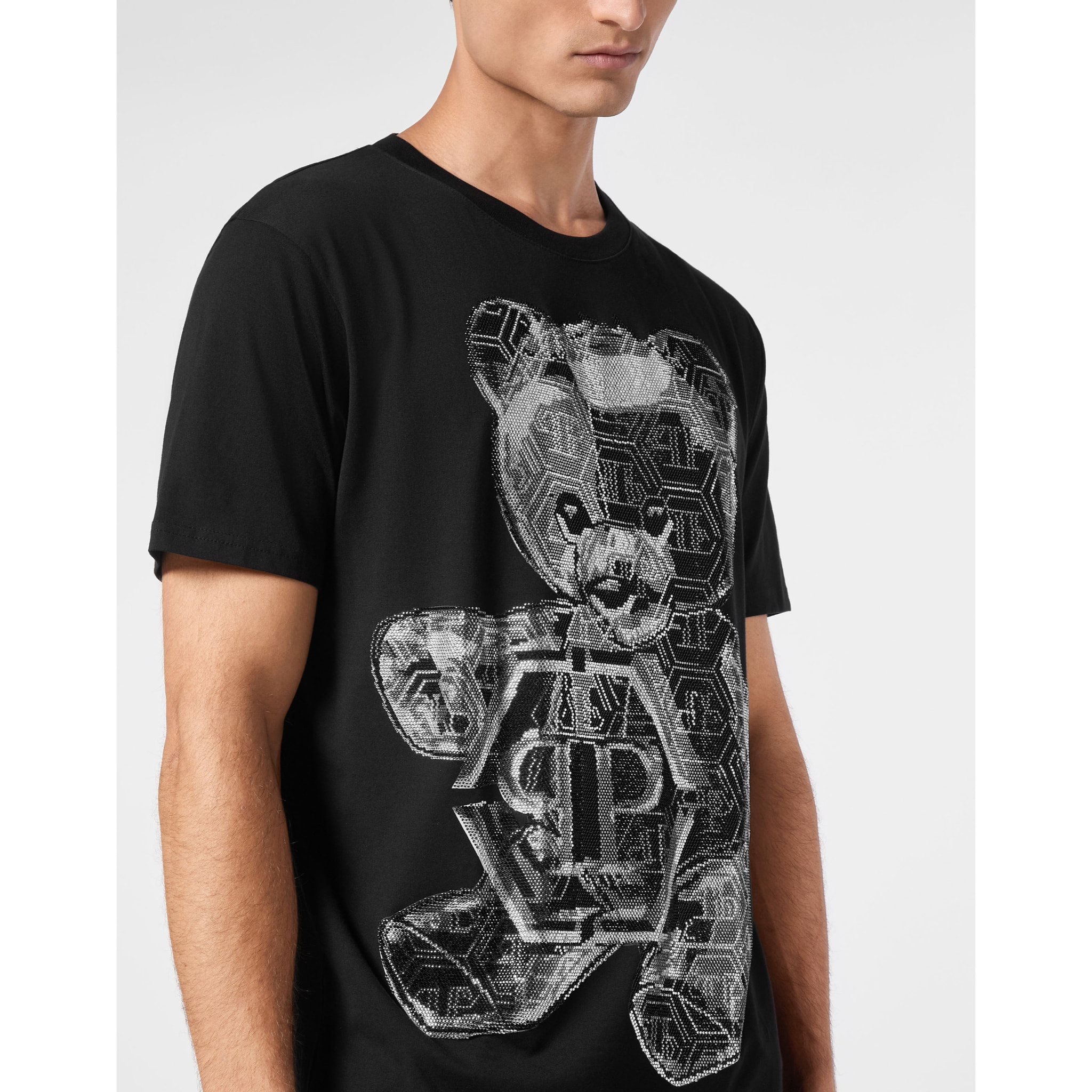 PHILIPP PLEIN Camiseta de cuello redondo y manga corta TEDDY