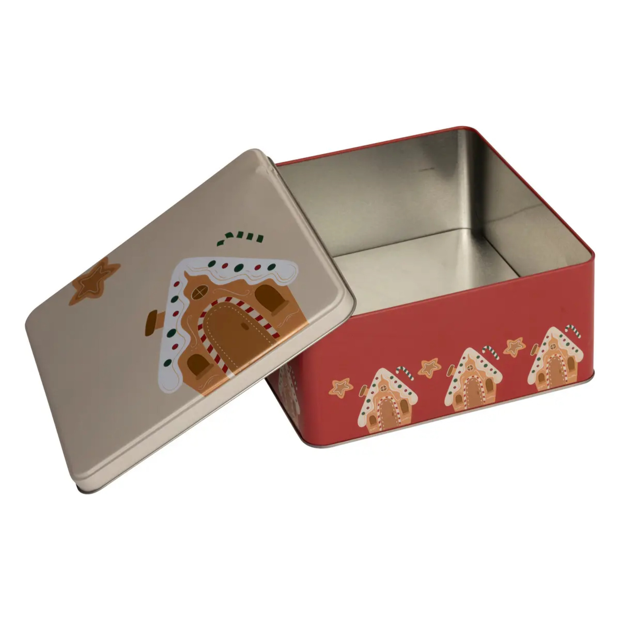 Boîte de conservation Noël 2,5L carré en métal