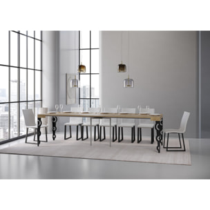 Consolle allungabile 90x40/300 cm Karamay Quercia Natura telaio Antracite