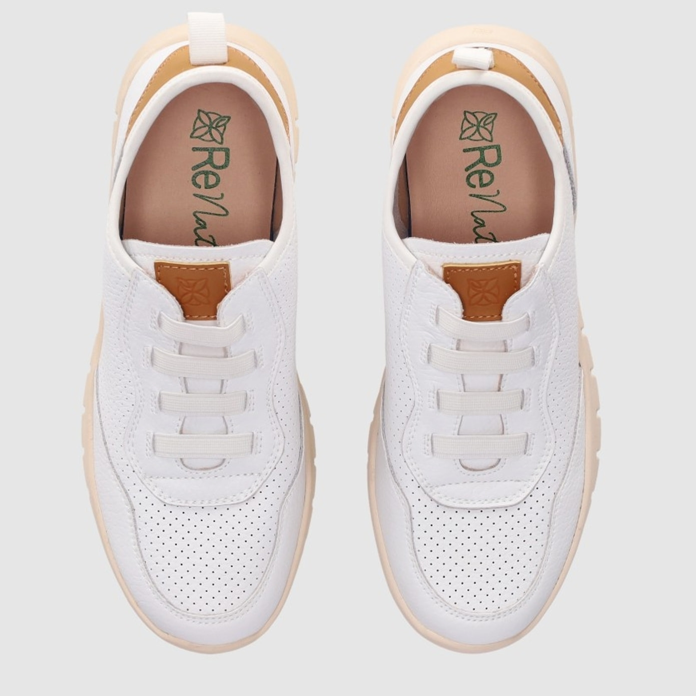 Deportivos de Piel - Blanco - Tacón: Bajo