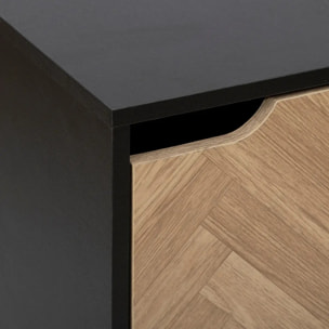 Étagère "Mix'n'door" 3 cases effet bois et noir 34,4x32cm