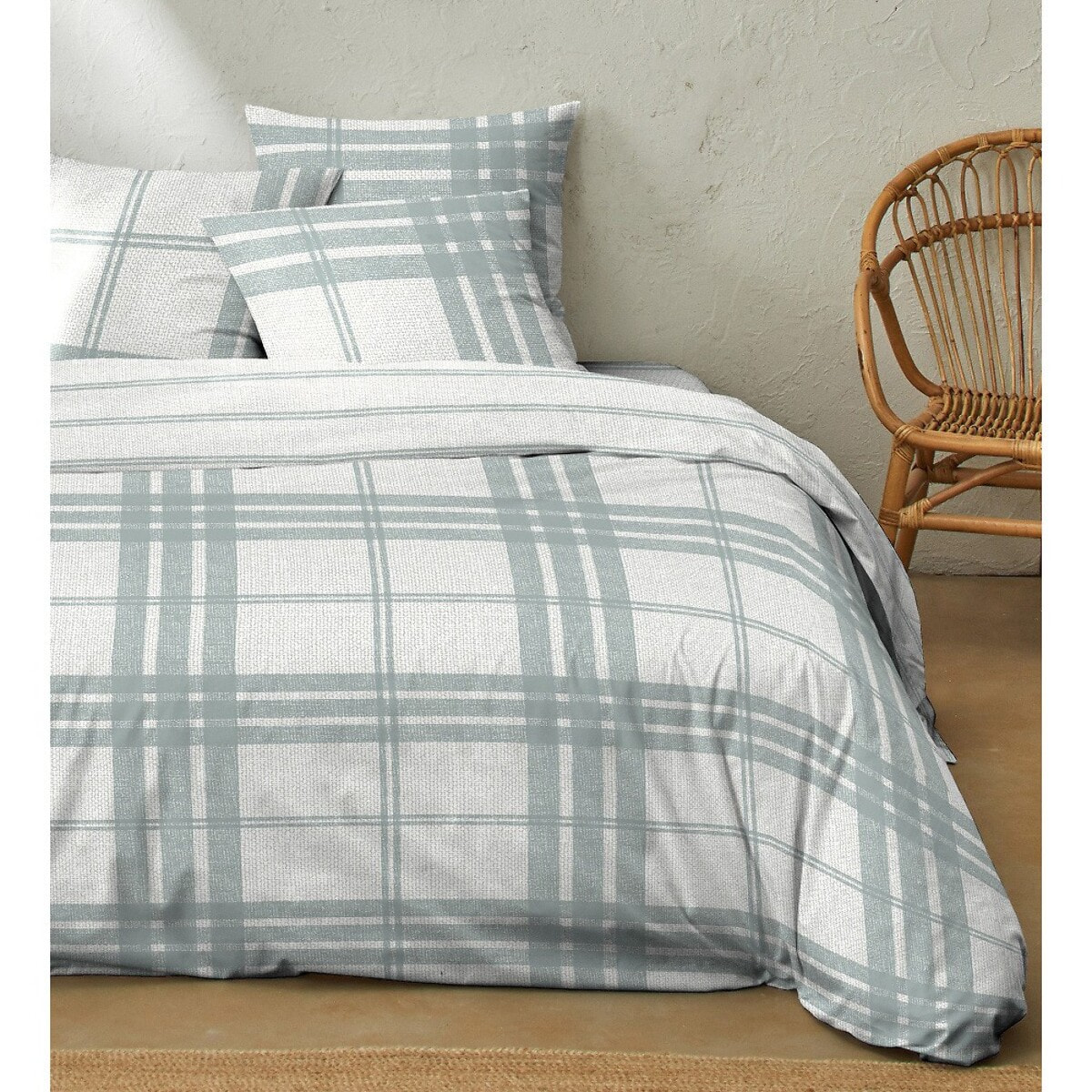 Parure Housse De Couette 3pcs Coton 51 Fils Sobrut Gray