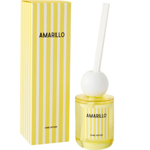 J-Line Bâtonnets parfumés Amarillo Solvant - Citrus Sense - verre - jaune - small