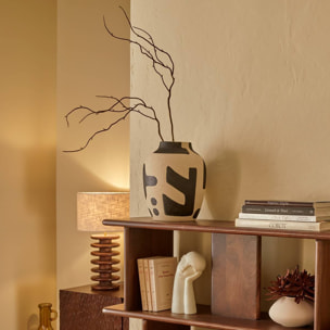 Vase Nyer H.31,5cm beige et noir
