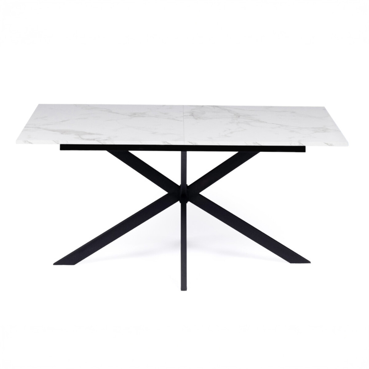 Table à manger extensible Spider 160-200cm effet marbre blanc