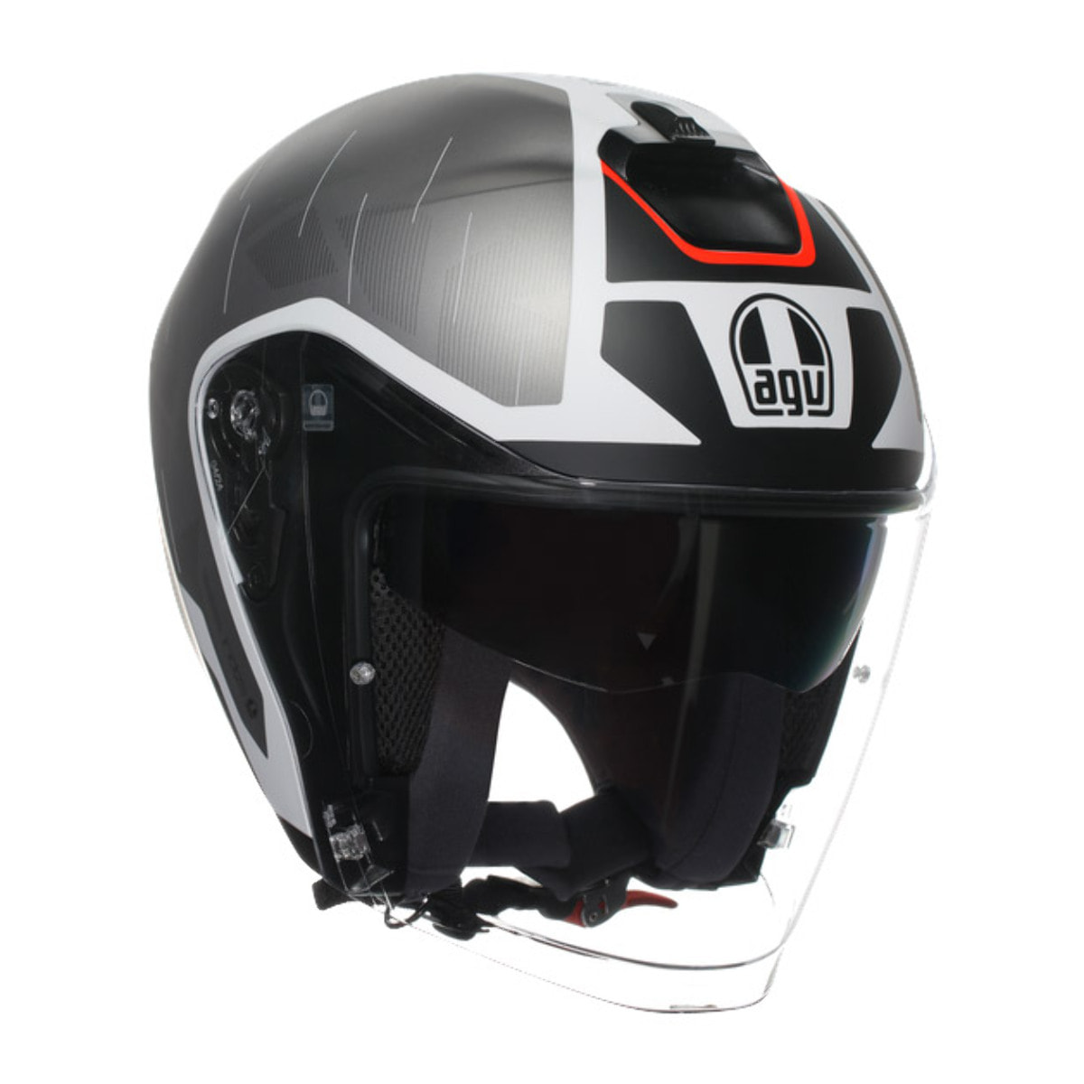CASCO AGV IRIDES AGV E2206 TRIESTE MATT BLACK/WHITE/RED