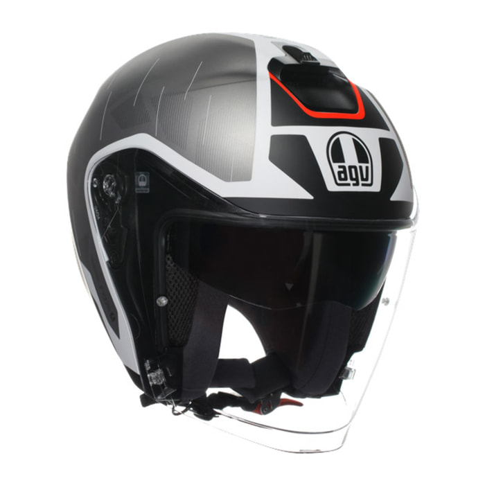 CASCO AGV IRIDES AGV E2206 TRIESTE MATT BLACK/WHITE/RED