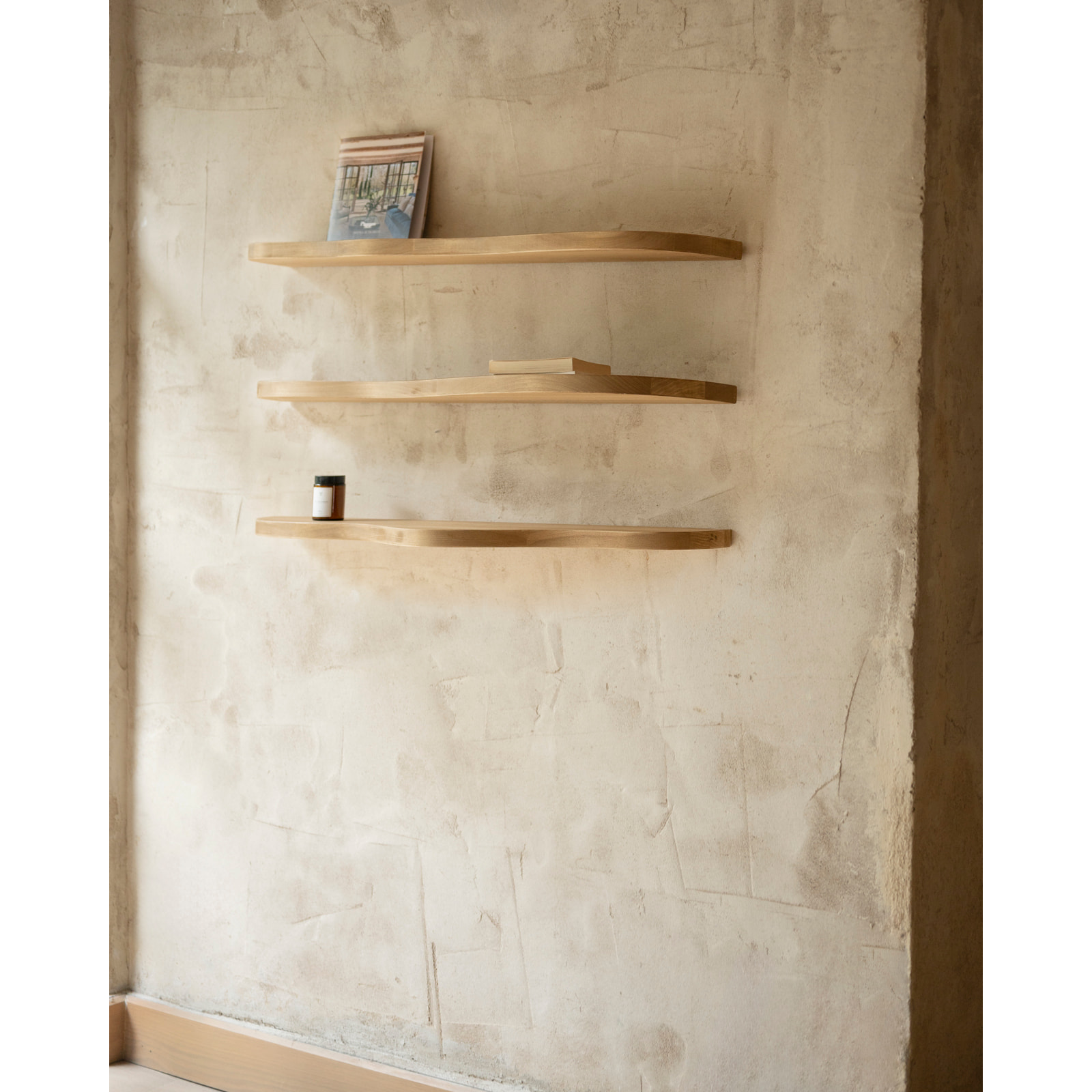 Pack 3 estanterías de madera maciza de álamo de 100cm Alto: 3.2 Largo: 100 Ancho: 25