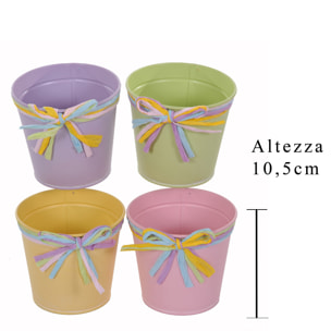 Cachepot Linea Rafia. Larghezza 12 Cm - Pezzi 6 - 12X10,5X12cm - Colore: Incolore - Bianchi Dino - Espositori E Vasi Metallo