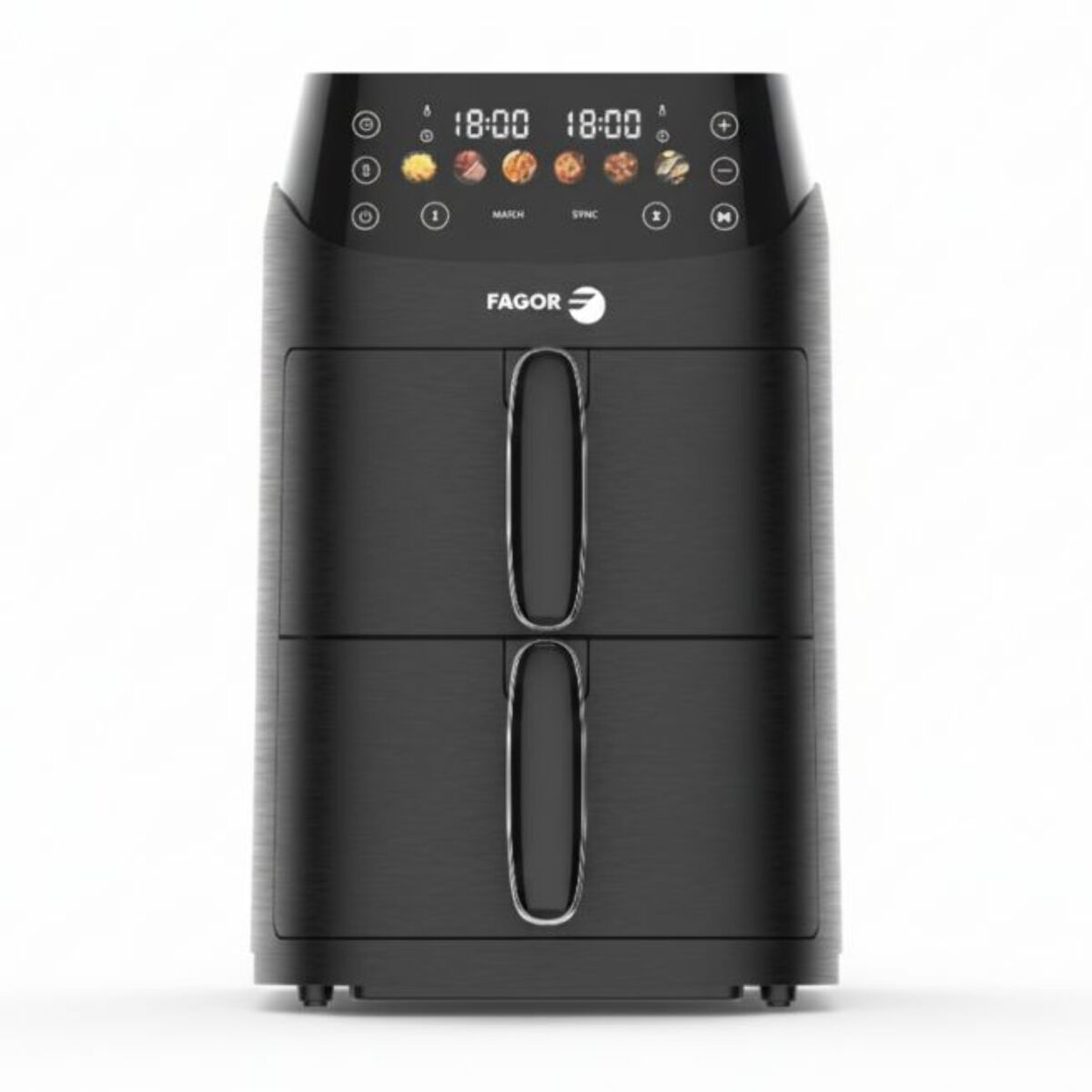 Friteuse à air chaud Air fryer double panier 5L 2000W Noir Fagor FG3301