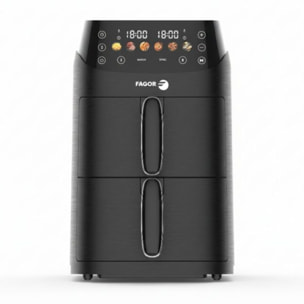 Friteuse à air chaud Air fryer double panier 5L 2000W Noir Fagor FG3301