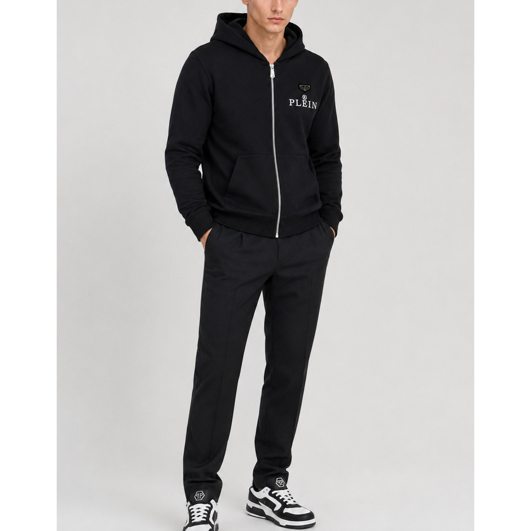 PHILIPP PLEIN Felpa con zip e cappuccio