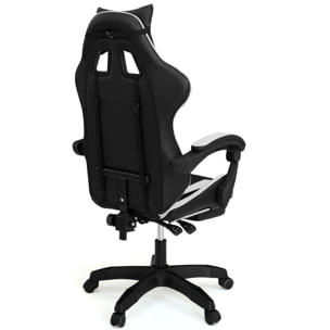 Fauteuil de bureau spécial gaming noir et blanc