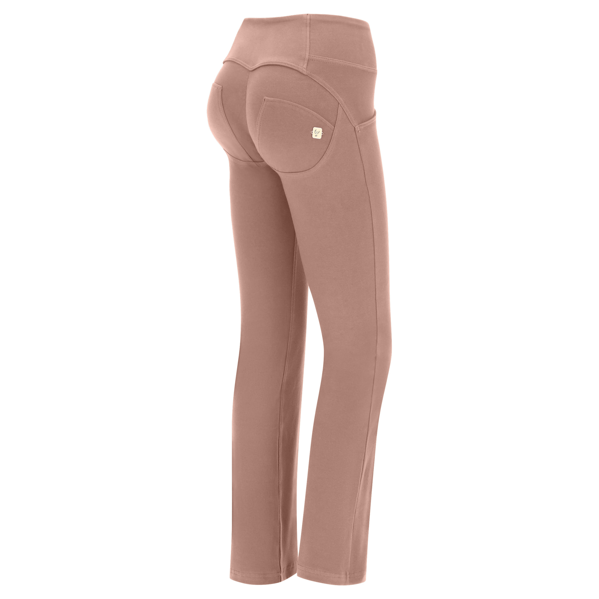 Pantaloni push up WR.UP® in cotone vita media fondo cropped