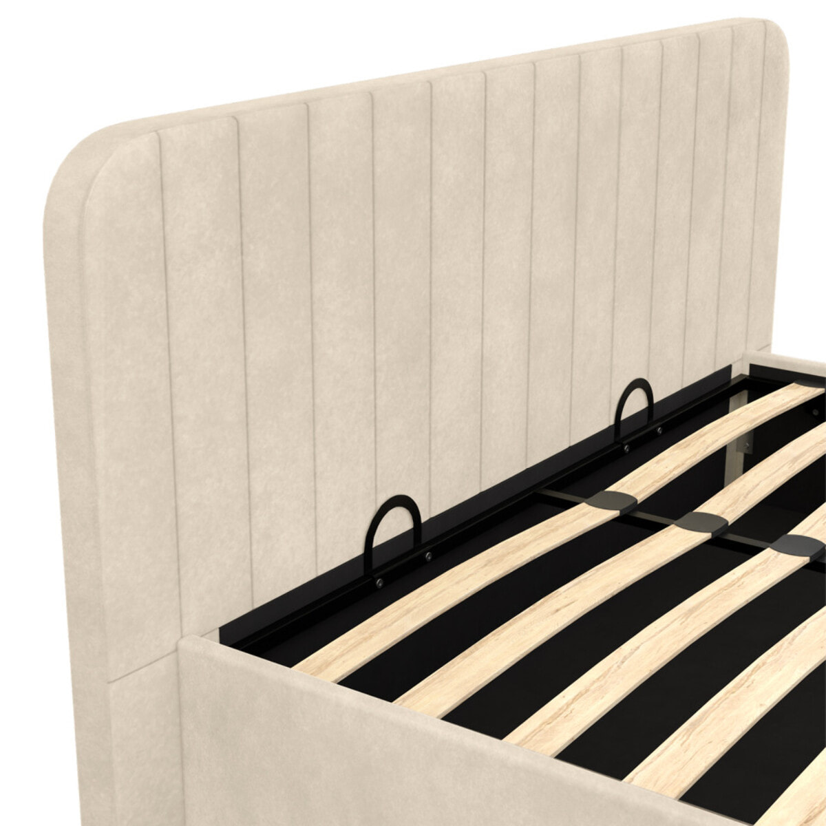 Lit coffre Valentina 140x190cm velours beige