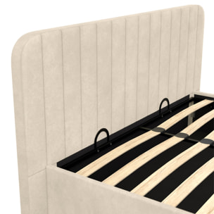 Lit coffre Valentina 140x190cm velours beige