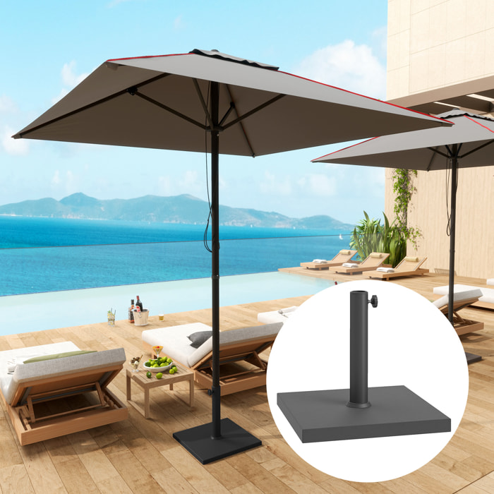 Base para Sombrilla Soporte para Parasol con Relleno de Cemento Pie para Sombrillas Cuadrada para Poste de Parasol de Ø38/48 mm Negro