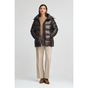 Chaqueta de plumas Ofelia marrón con logo Polo Club