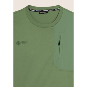 T-shirt Comfort con Taschino e Inserti Rip-Stop