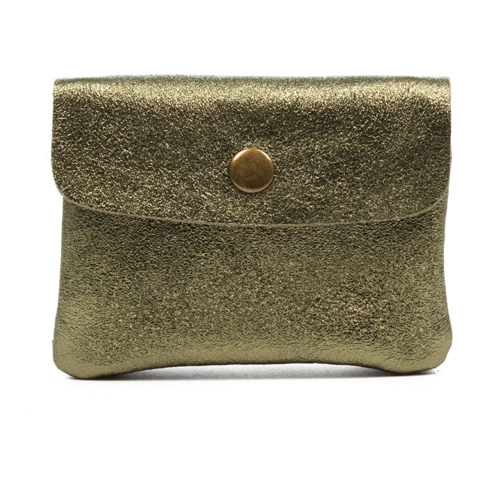 Alpignano portafoglio donna. Pelle autentica camoscio laccata brillante.