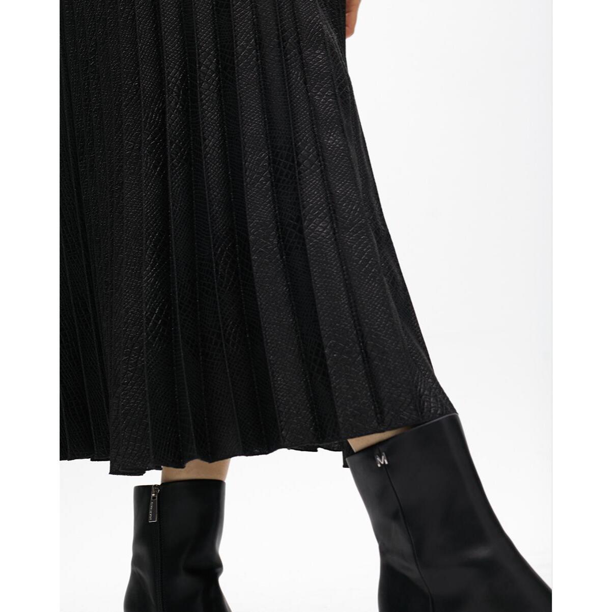 Gonna Midi Plissettata Stampa Animalier