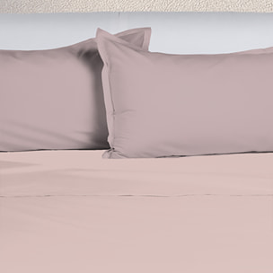 UNO CASA DESIGN Completo Letto Bice 25 Bicolor in Puro Cotone_Matrimoniale_cipria