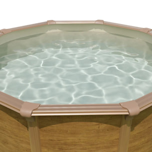 Liner beige pour piscine métal intérieur 6,10 x 3,60 x 1,32 m