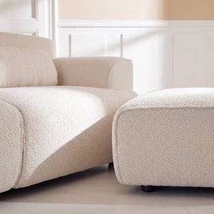 Pouf, repose-pieds pour canapé 2 places Wallas bouclette WALLAS