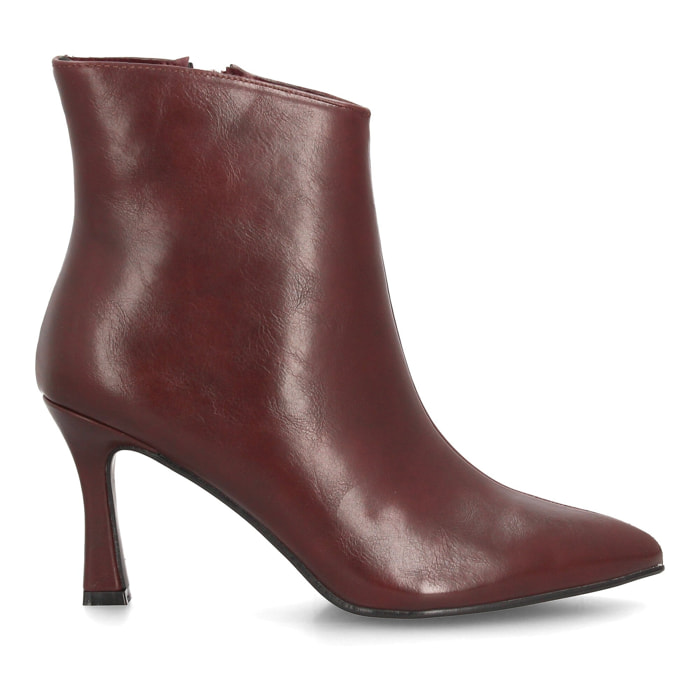 Botines de Tacón Mujer con Cremallera Lateral punta fina y tacón estilizado