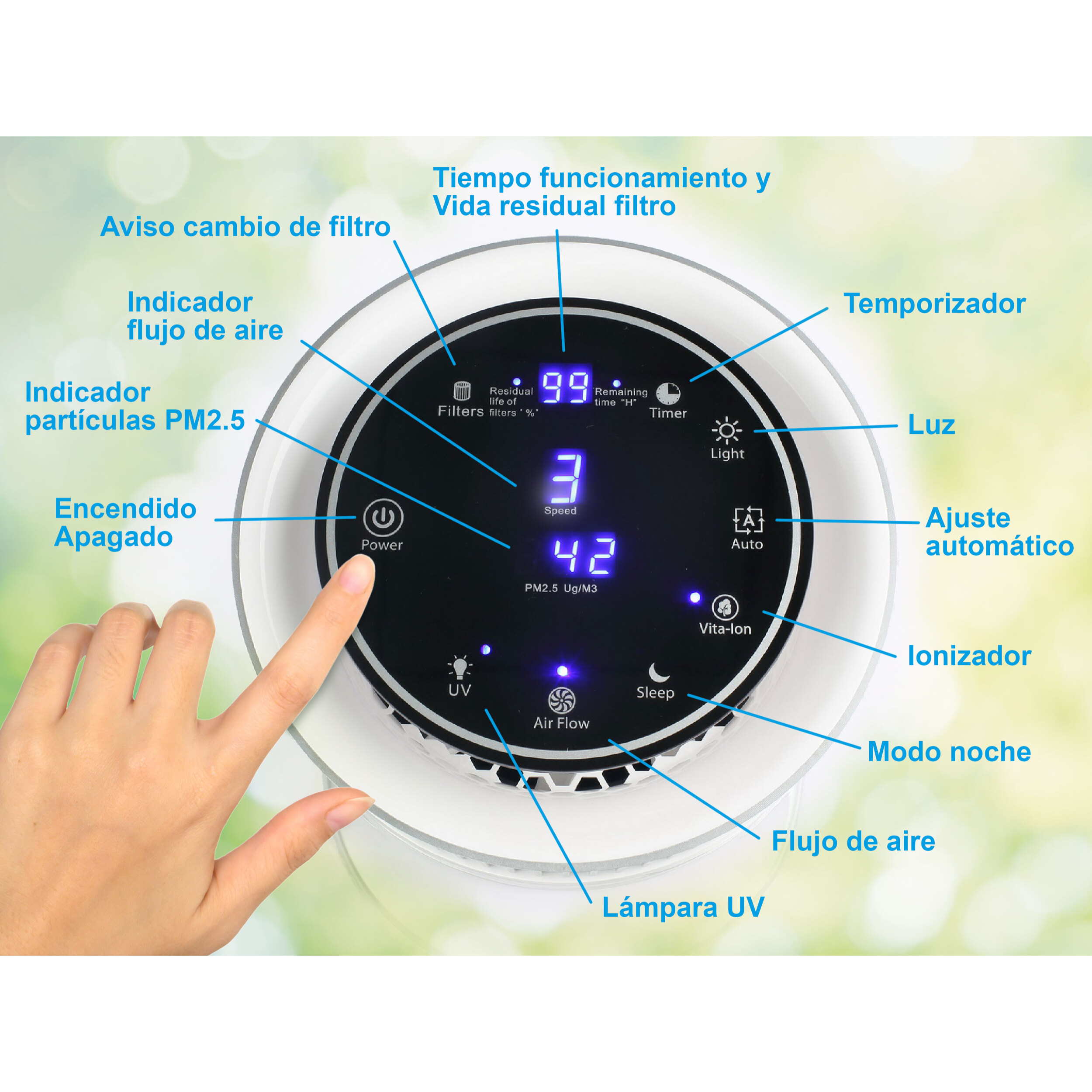 Purificador de aire de bajo consumo 20m2 FRESH AIR 50 PURLINE