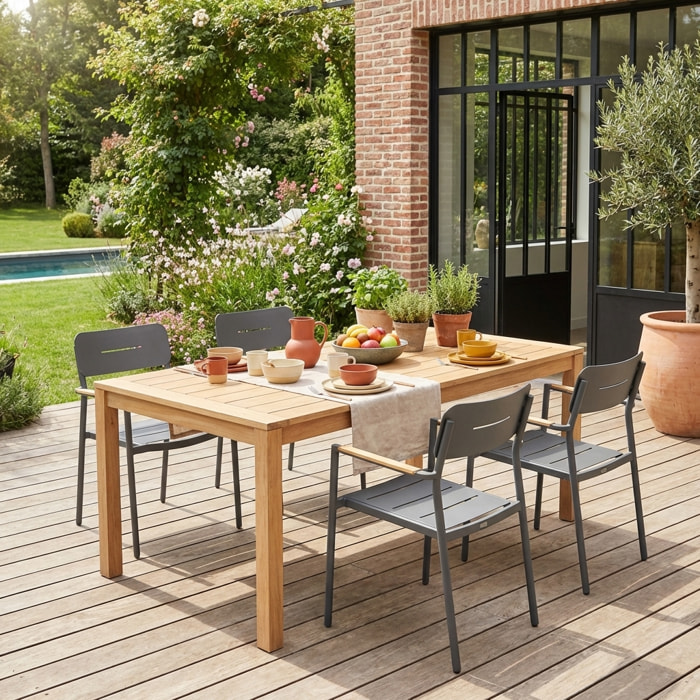 Fauteuil de jardin aluminium et textilène (lot de 4) FIRA