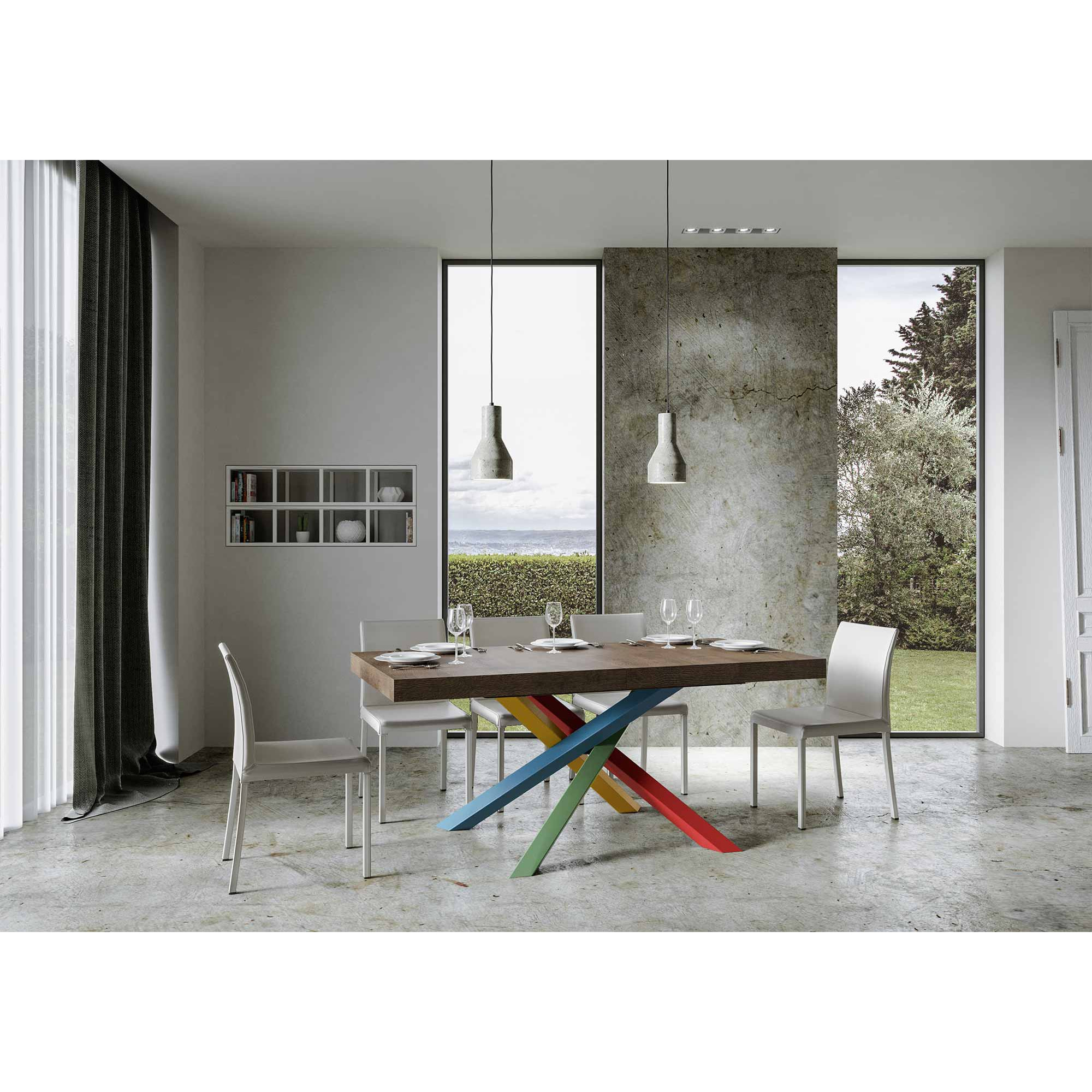 Tavolo allungabile 90x200/460 cm Volantis noce telaio 4/B