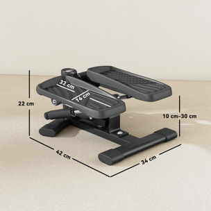Mini stepper Fitness disque de torsion 2 en 1 - écran LCD multifonction, hauteur réglable