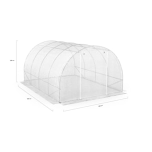 Serre tunnel blanche 3x4m toutes saisons