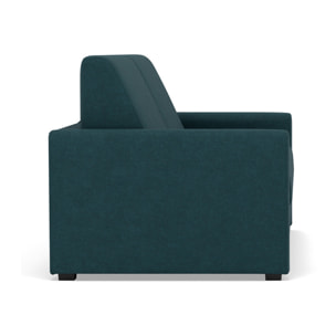Julia - canapé 3 places convertible couchage quotidien matelas 14 cm en tissu - Bleu