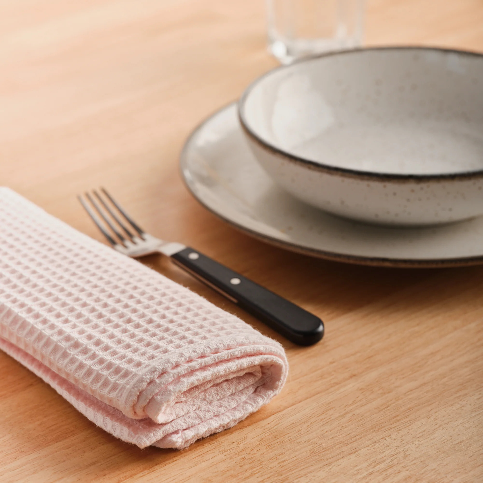 Pack 2 serviette Waffle Tremper Rose 45x45 cm