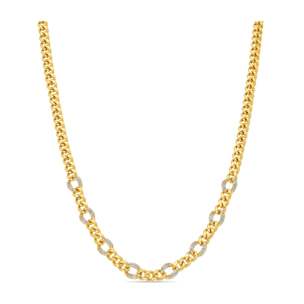 Collar de Aleación de Metal y Circonita Brillante acabado en oro amarillo de 18k