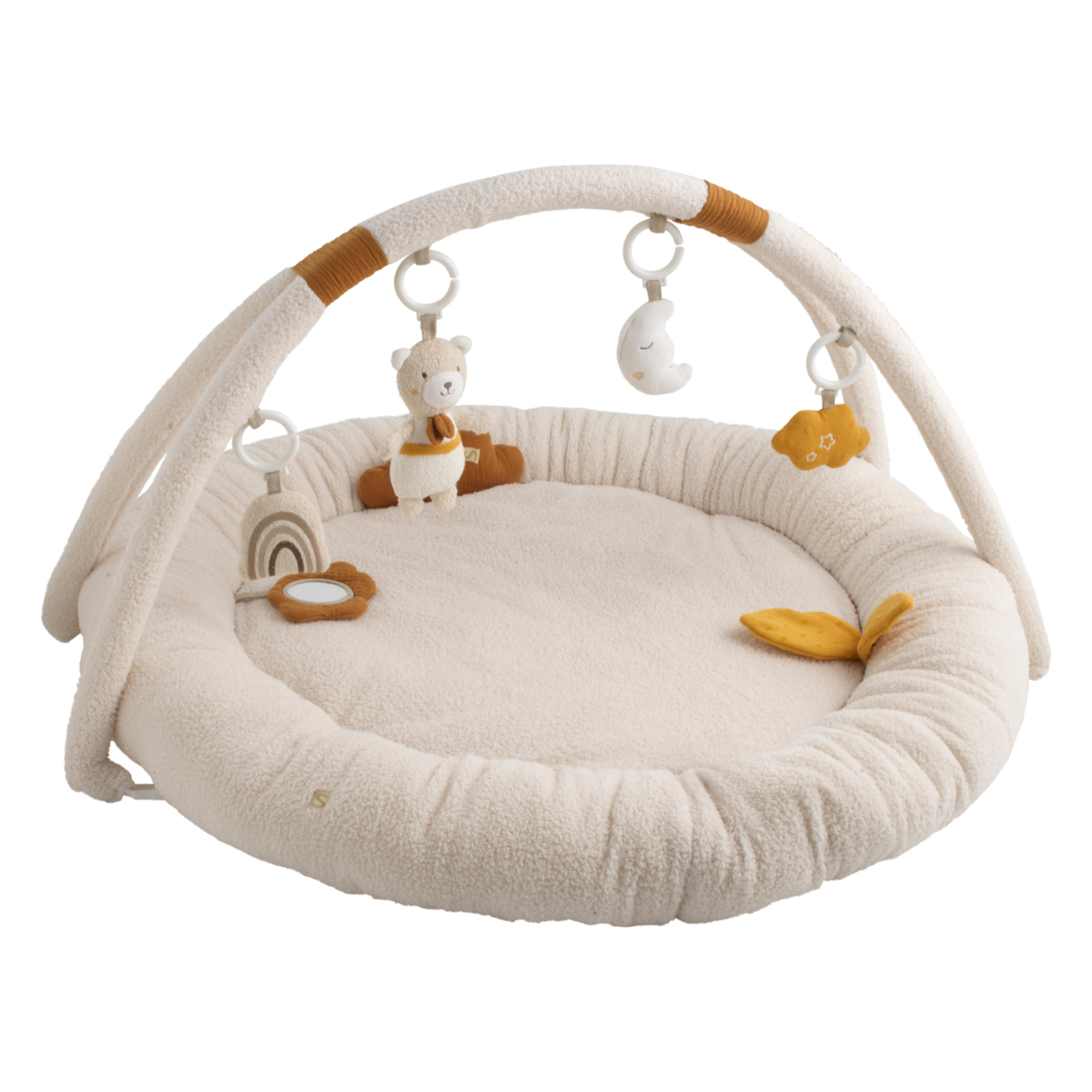 Tapis d'éveil rond en bouclette coton bio