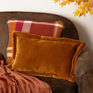 Coussin flanelle Cuddly beige lin 30x50cm