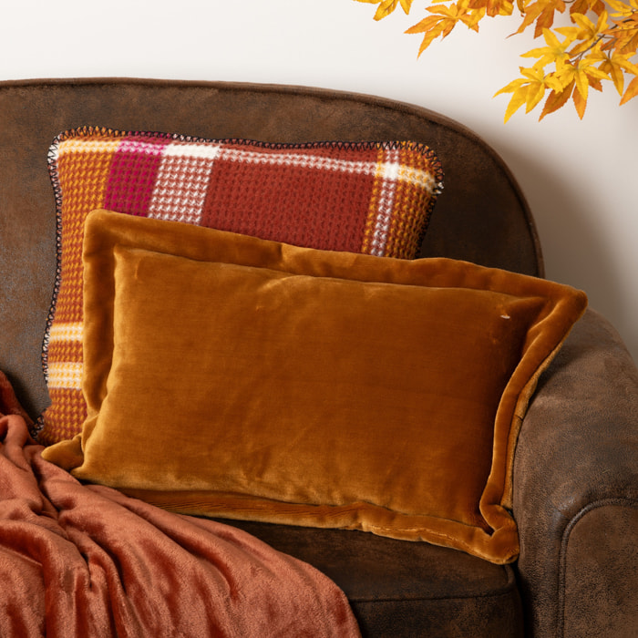 Coussin flanelle Cuddly beige lin 30x50cm