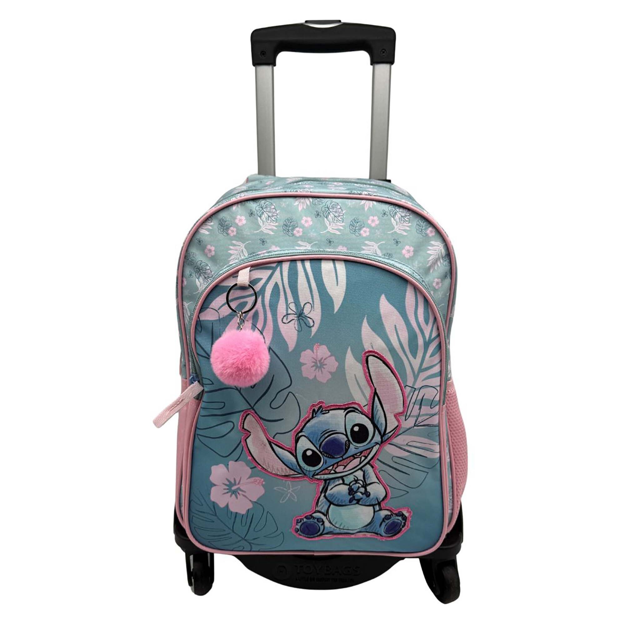 Stitch Pink Zaino Primario Doppio Comparto Adattabile + Carrello nero.