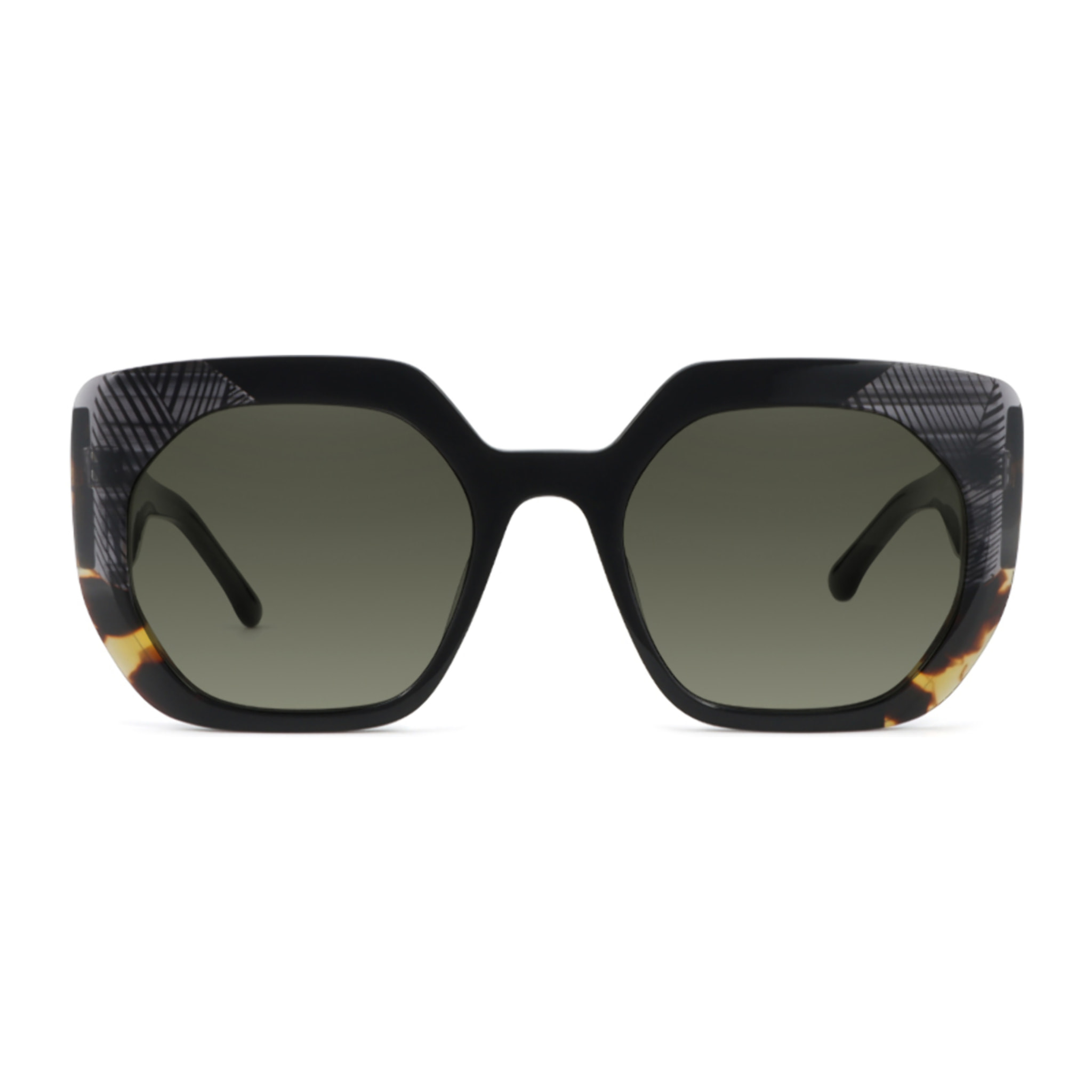 Occhiali da sole OCEAN NEW ERA 9 - montatura nera lucida con verde sfumate