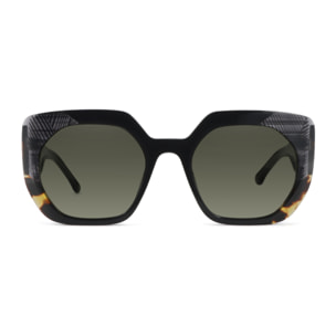Occhiali da sole OCEAN NEW ERA 9 - montatura nera lucida con verde sfumate