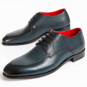 Zapato Oxford De Piel - Azul