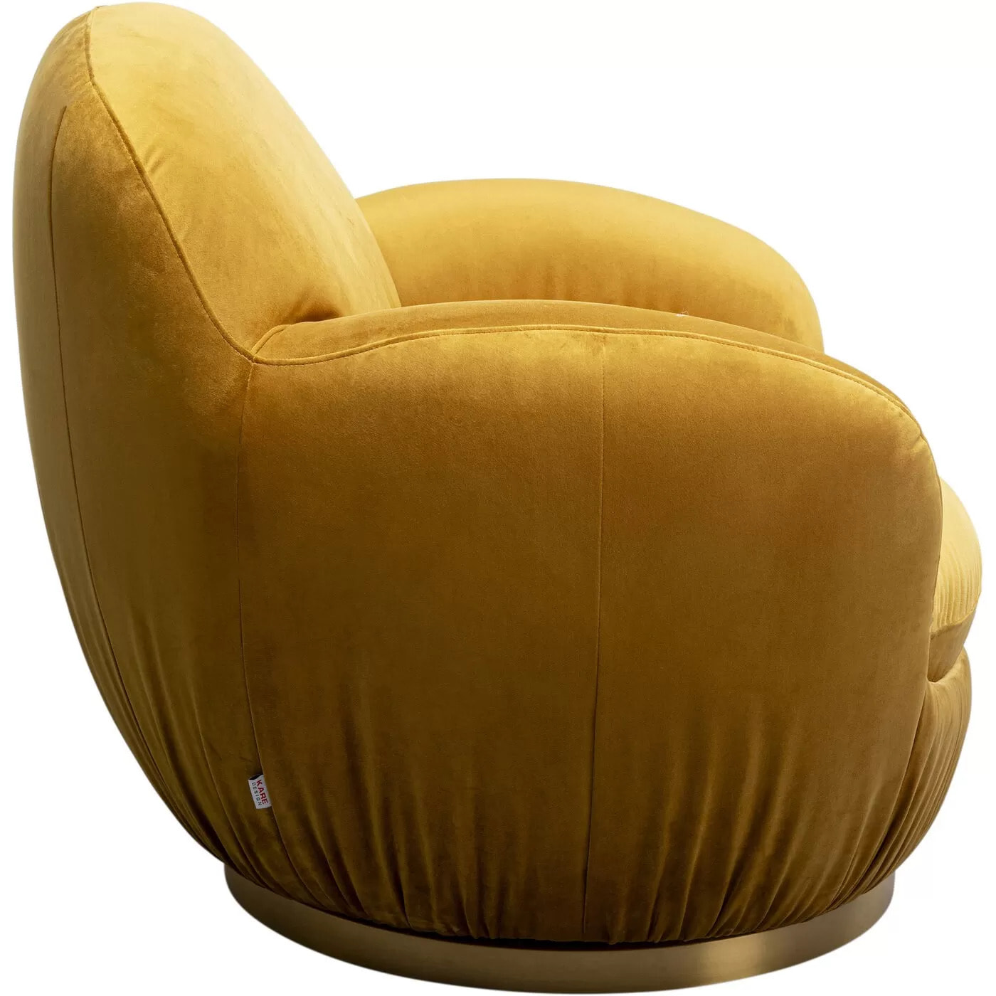 Fauteuil pivotant Nube velours jaune Kare Design