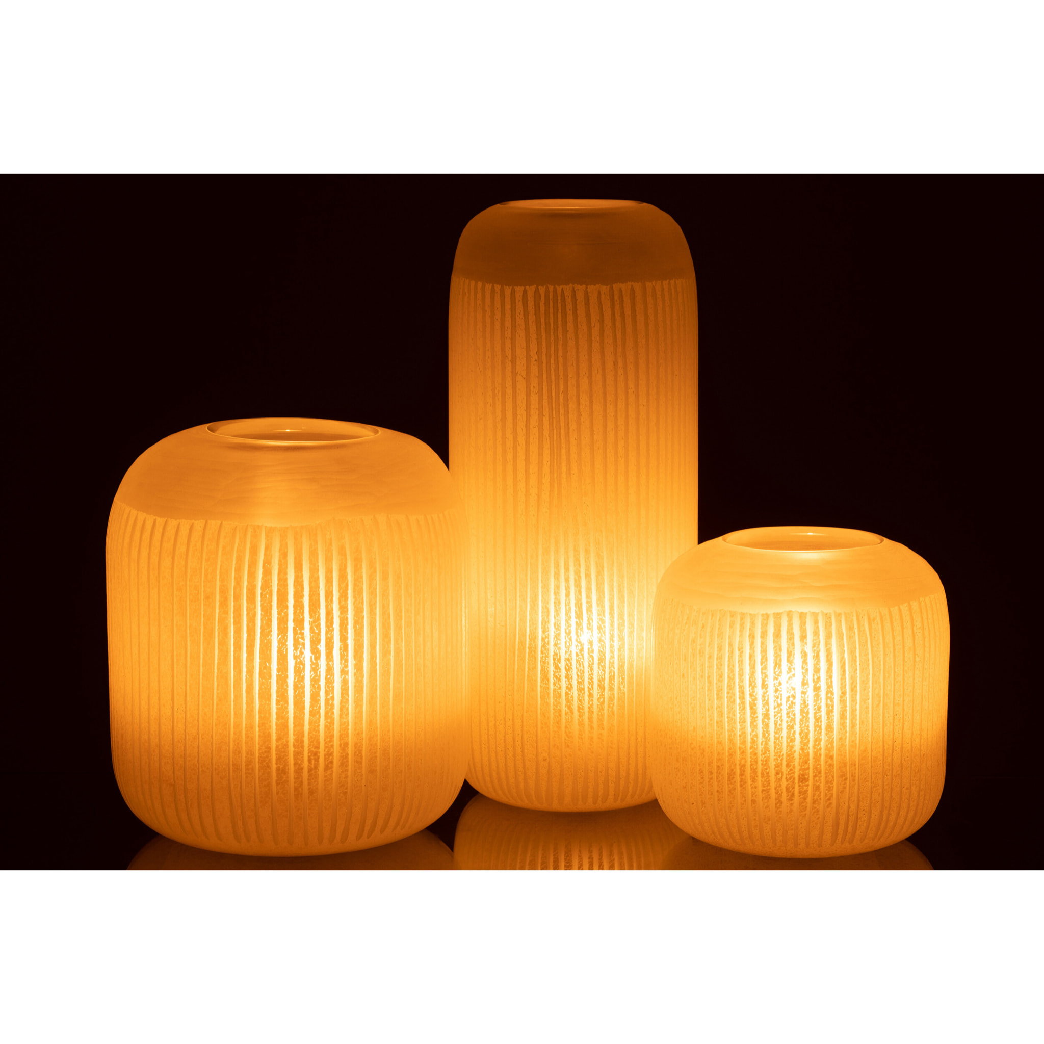 J-Line vase Lignés - verre - jaune clair - large - 34 cm de hauteur